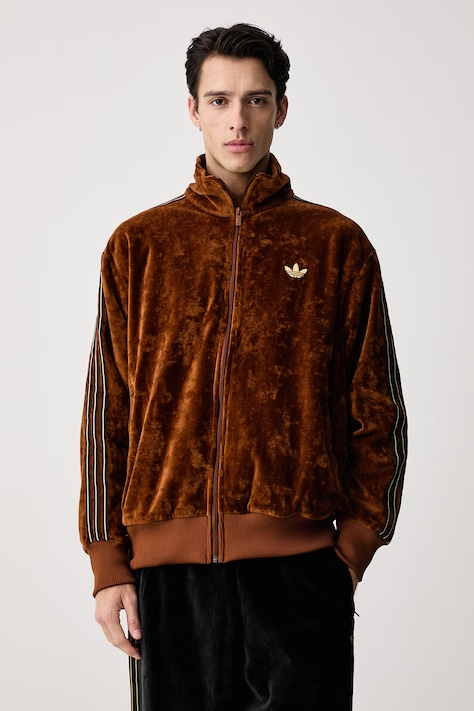 adidas Originals Bluza rozpinana męska welurowa Firebird Velour brązowa KS7459