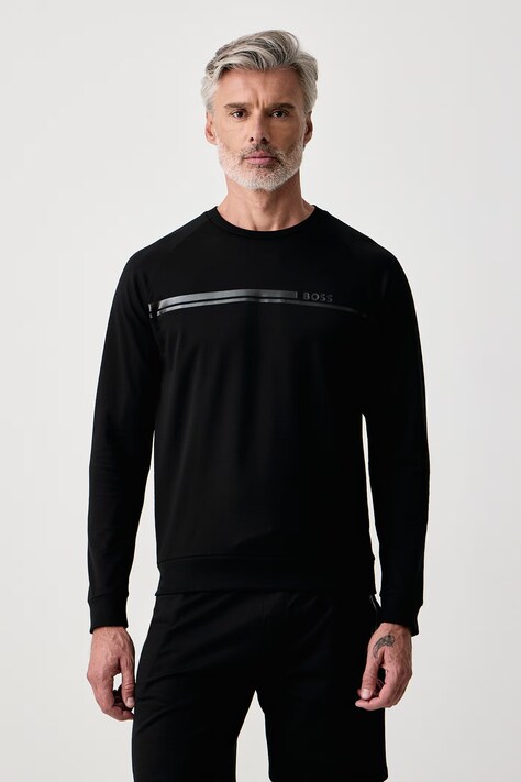 BOSS Μπλούζα ανδρική βαμβακερή Authentic Sweatshirt μαύρη 50554791