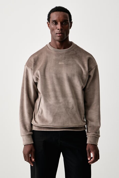 BOSS Green Кофта для мужчин из велюра SW_Cord Sweat зелёная 50569778
