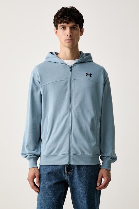 Under Armour bluza z kapturem męska z bawełną Rival niebieska 6009346.448