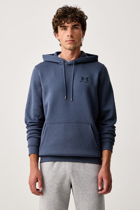 Under Armour Bluza z kapturem męska z bawełną Essential Fleece niebieska 1373880.044
