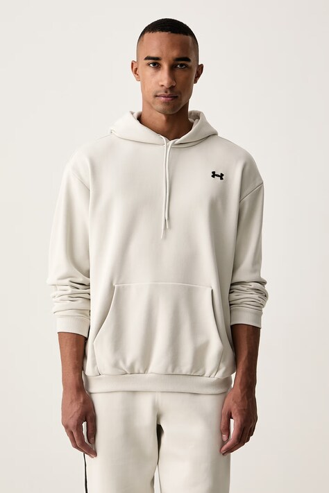 Under Armour μπλούζα με κουκούλα ανδρική με βαμβάκι Icon λευκή 6013470