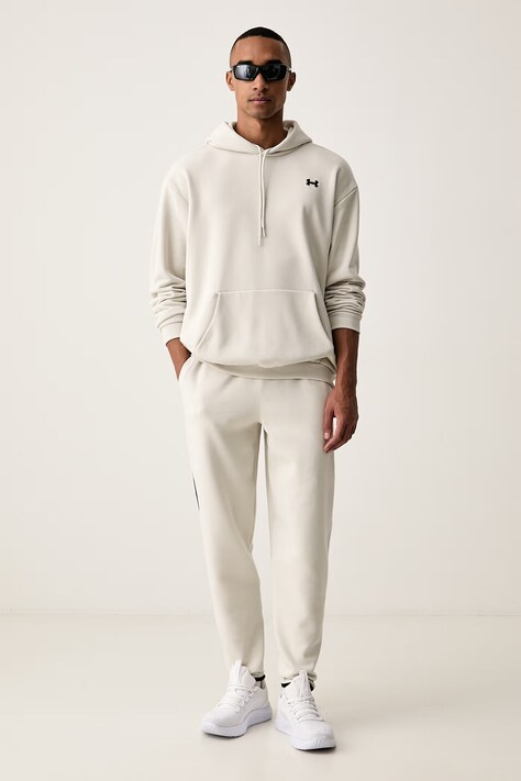 Under Armour μπλούζα με κουκούλα ανδρική με βαμβάκι Icon λευκή 6013470