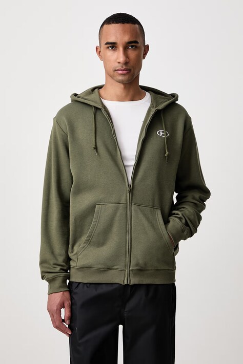 Under Armour Bluza rozpinana z kapturem męska z bawełną Rival zielona 6013451