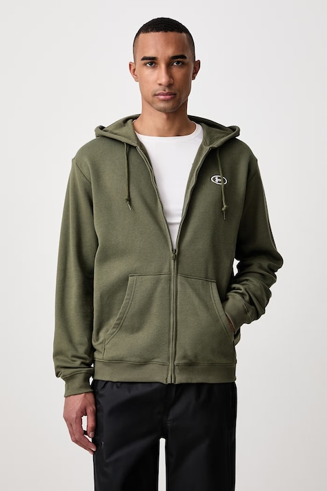 Under Armour Bluza rozpinana z kapturem męska z bawełną Rival zielona 6013451