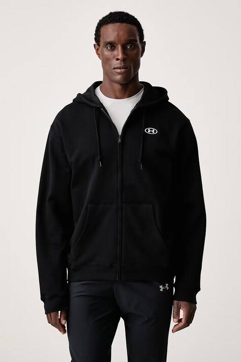 Under Armour Bluza rozpinana z kapturem męska z bawełną Rival czarna 6013451