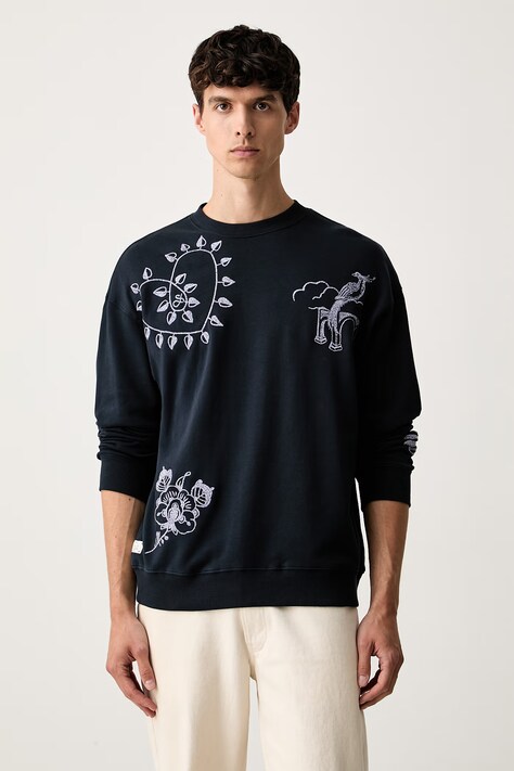Scotch & Soda bluza męska bawełniana granatowa 183599