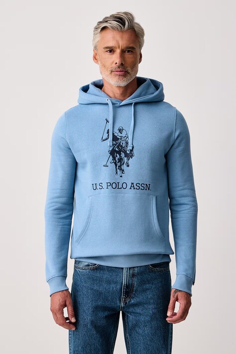U.S. Polo Assn. Mikina s kapucňou pánska s bavlnou LARGE DHM modrá MUP5491