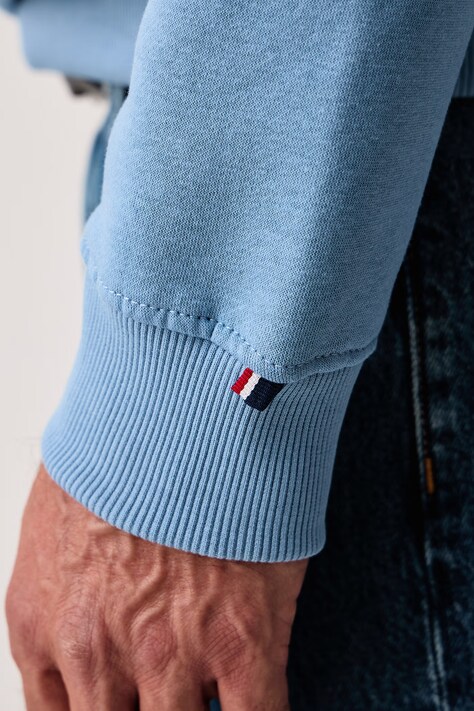 U.S. Polo Assn. кофта з капюшоном чоловіча з бавовною LARGE DHM — AW26-BLMZEB, блакитний — фото 5