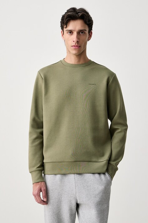 Hackett London Bluza męska z bawełną zielona HM5800132