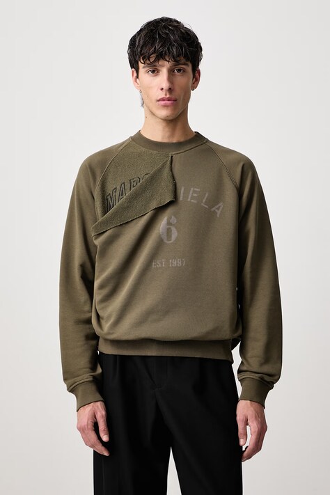 MM6 Maison Margiela Bluza męska z bawełną zielona SH2GU0035-M25013
