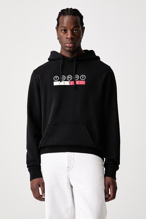 Tommy Jeans Mikina s kapucí pánská černá DM0DM23718