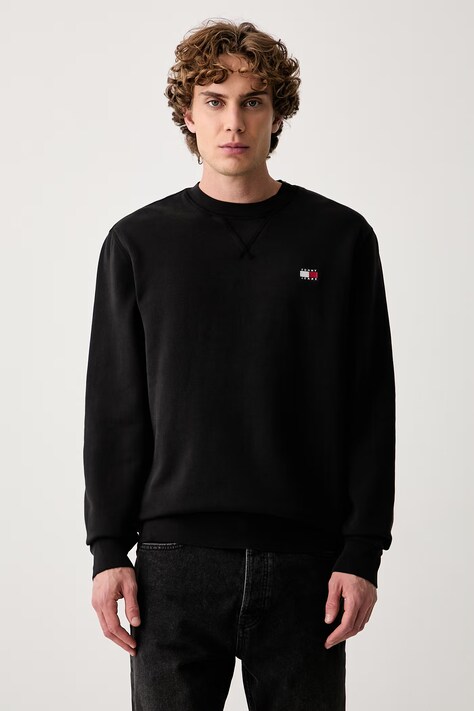 Tommy Jeans μπλούζα ανδρική με βαμβάκι μαύρη DM0DM23607
