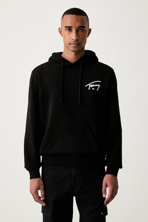 Tommy Jeans dukserica sa kapuljačom za muškarce od pamuka crna DM0DM23587