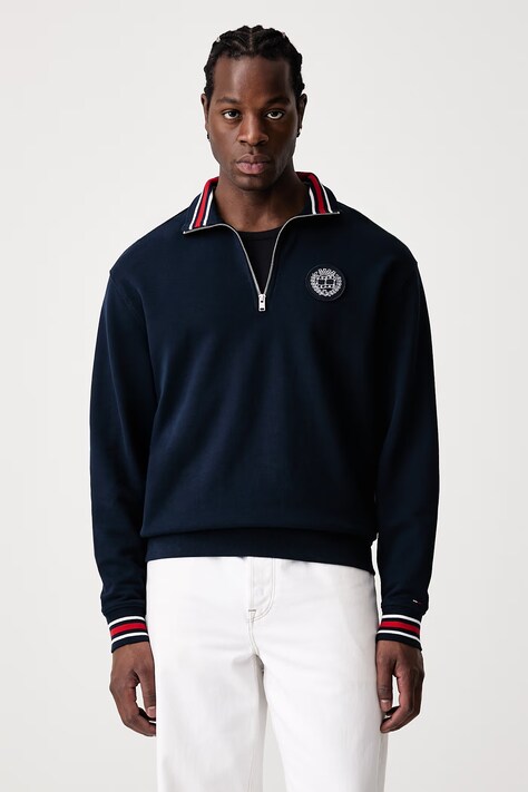 Tommy Jeans Суичър мъжки от памук тъмносин DM0DM23585