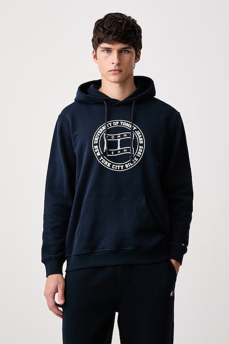 Tommy Jeans Felpa con cappuccio da uomo in cotone blu navy DM0DM23579