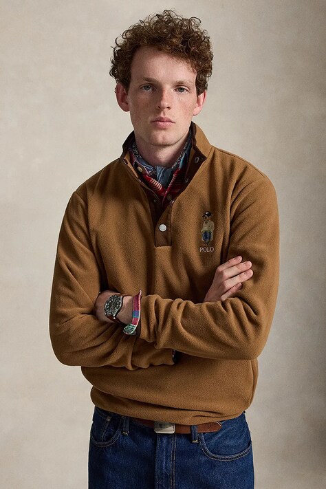 Polo Ralph Lauren Bluza polarowa męska brązowa 710B27074