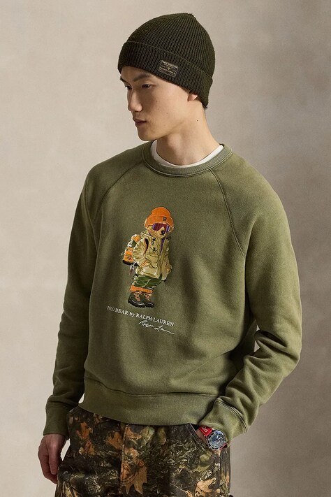 Polo Ralph Lauren Bluza męska z bawełną zielona 710B28795
