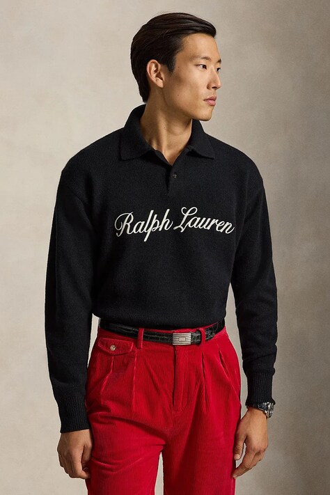 Polo Ralph Lauren Bluza męska wełniana czarna 710B28775