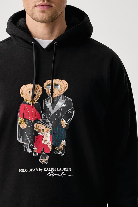 Polo Ralph Lauren Bluza z kapturem męska z bawełną czarna 710B28739