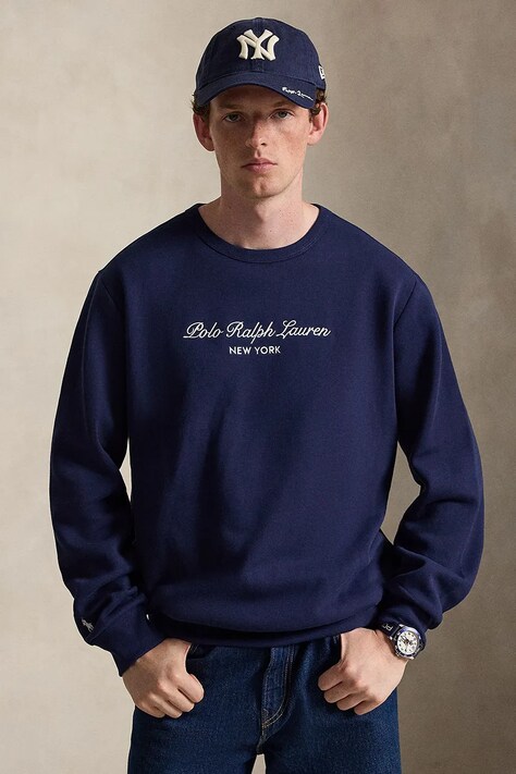 Polo Ralph Lauren Bluza męska z bawełną granatowa 710B26091