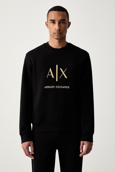 Armani Exchange mikina pánska s bavlnou čierna XM003551 AF20150