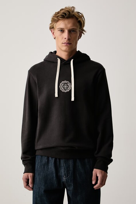 Armani Exchange Mikina s kapucňou pánska bavlnená s elastanom sivá XM002912 AF26047