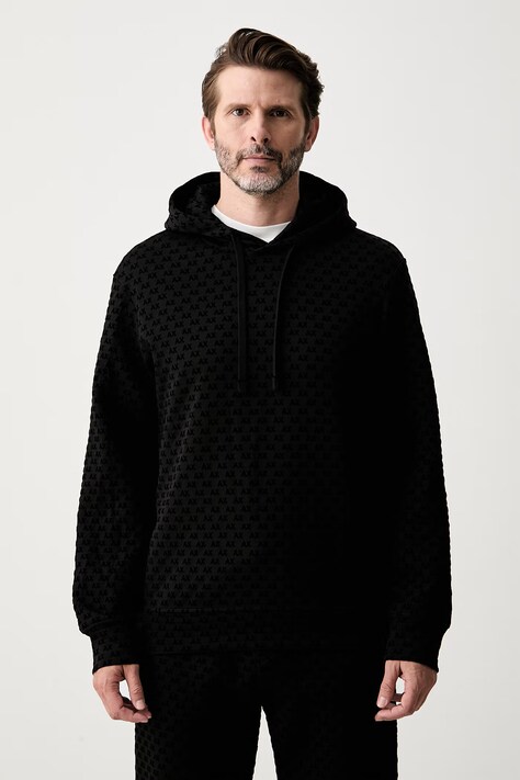 Armani Exchange суичър с качулка мъжки с памук черен XM002903 AF10818