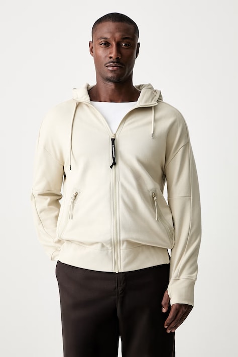 C.P. Company bluza rozpinana z kapturem bawełniana męska szara 21CMSS715A005086W