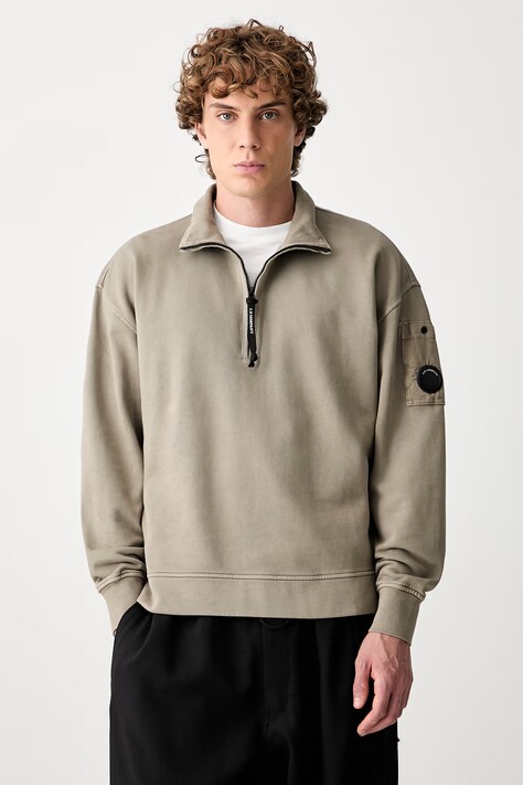 C.P. Company bluza męska bawełniana zielona 21CMSS020A006372M