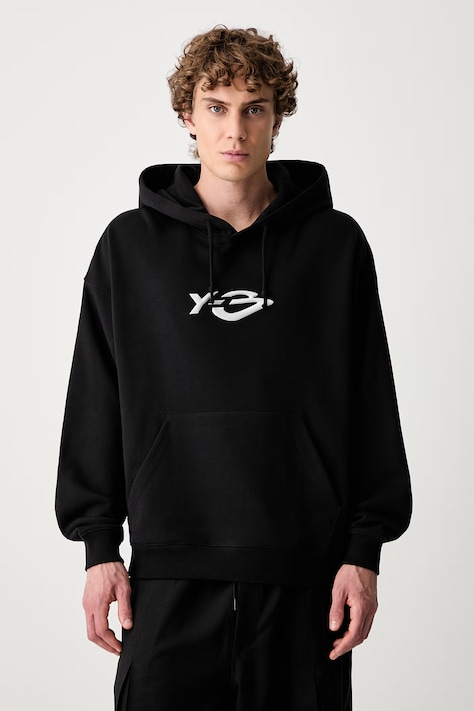 Y-3 LIQUID LG FT HD bluza z kapturem bawełniana męska czarna KR1070