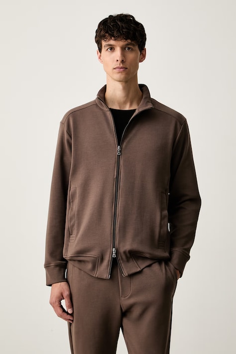 Paul&Shark bluza męska z bawełną brązowa 16311809