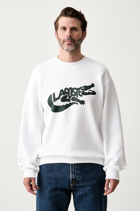Lacoste bluza męska bawełniana biała SH9989