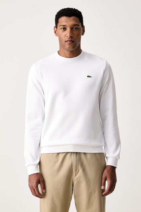 Lacoste pulover moški bombažen bel SH9801