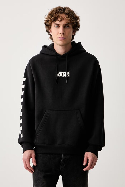 Vans μπλούζα με κουμπιά ανδρική με βαμβάκι μαύρη VN000S0JBLK1