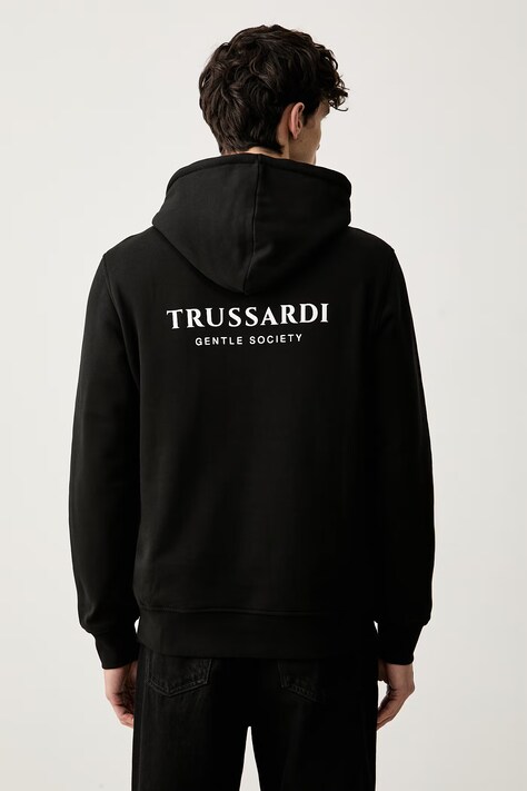 Trussardi bluza z kapturem męska bawełniana czarna G8478000250N