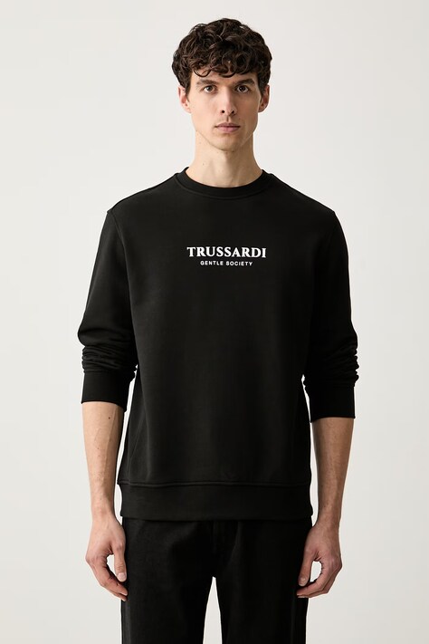 Trussardi bluza męska bawełniana czarna G8468000248N