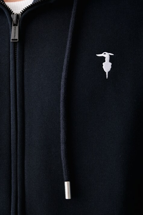 Trussardi кофта на застібці з капюшоном чоловіча бавовняна — фото 5