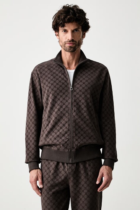 Joop! bluza rozpinana męska z bawełną brązowa 30105529