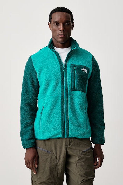 The North Face Mikina na zips pánska flísová Yumiori tyrkysová NF0A883RSE41