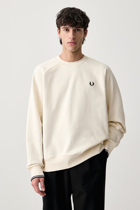 Fred Perry Bluza męska bawełniana beżowa M3495