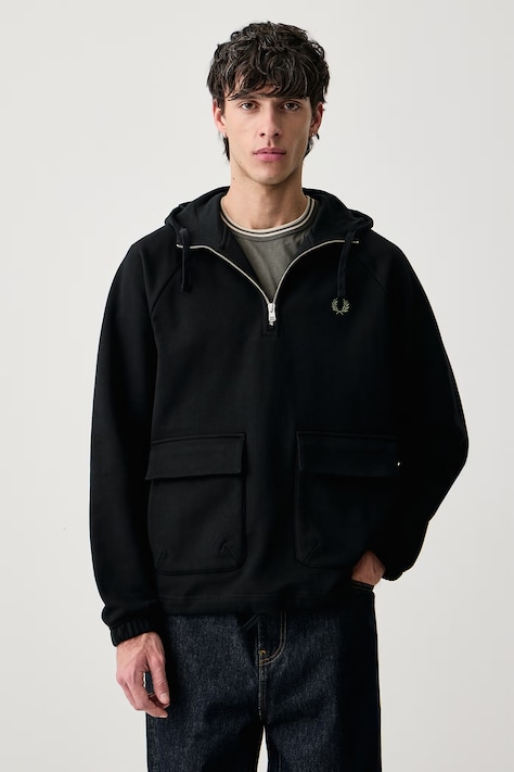 Fred Perry Bluza z kapturem męska bawełniana czarna M3673