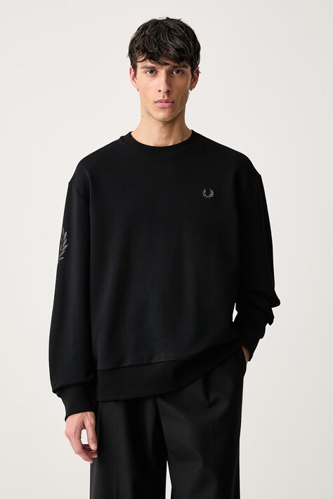 Fred Perry Bluza męska bawełniana czarna M3622