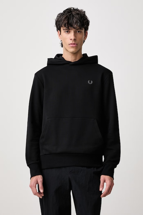 Fred Perry Bluza z kapturem bawełniana męska czarna M3498