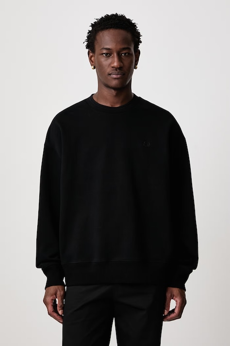 Fred Perry Bluza męska bawełniana czarna M3497