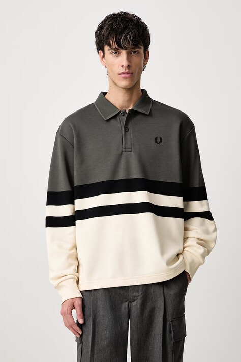 Fred Perry Bluza męska z bawełną zielona M3644