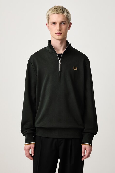 Fred Perry Bluza męska bawełniana zielona M3574