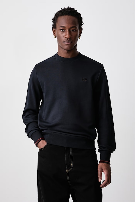 Fred Perry Bluza męska bawełniana granatowa M7535