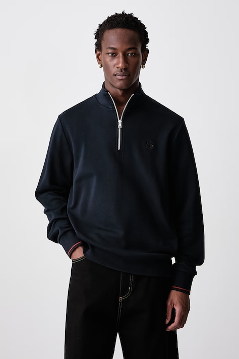 Fred Perry Bluza męska bawełniana granatowa M3574