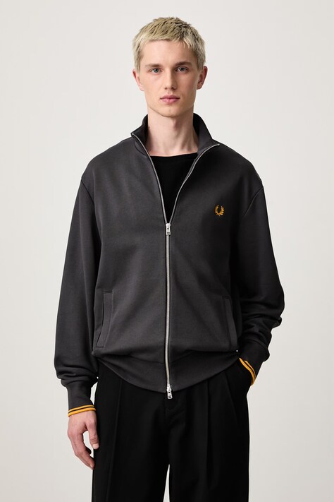 Fred Perry Bluza rozpinana męska bawełniana szara J3340